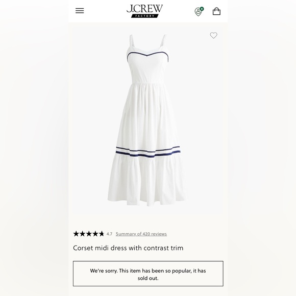 J. Crew Factory Dresses & Skirts - NWT / J.crew factory Corset midi dress with contrast trim